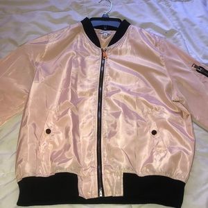 Pink and black bomber jacket